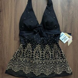 Vintage Black and Gold Tank Top